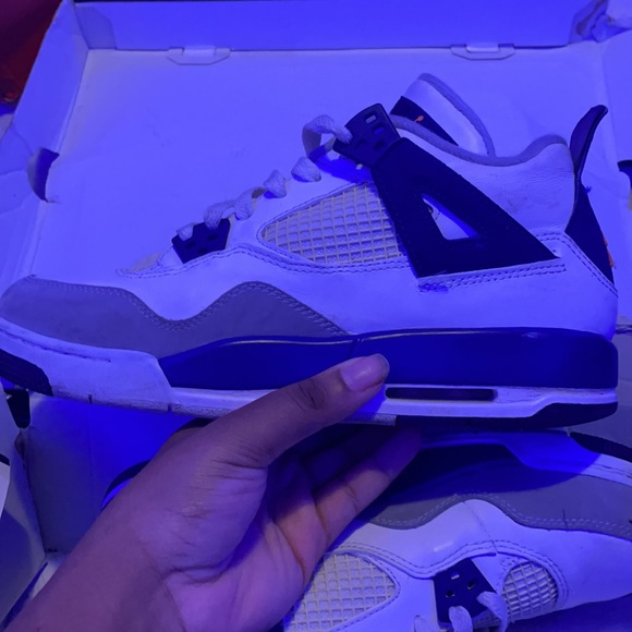 Air Jordan 4 Retro Deep Royal Blue White, Orange - Picture 3 of 3